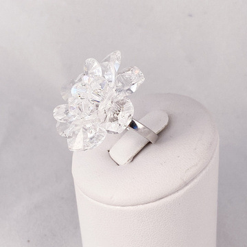 Stříbrný prsten květina SWAROVSKI